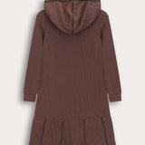 שמלת קפוצ'ון ריב קומות - חום