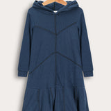 שמלת קפוצ'ון ריב קומות - כחול