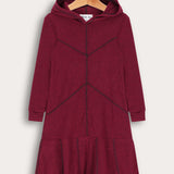 שמלת קפוצ'ון ריב קומות - בורדו