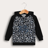 חולצה מנומרת עם קפוצ'ון - כחול