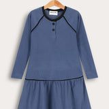 שמלת קומות ריב - כחול