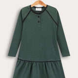 שמלת קומות ריב - ירוק