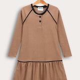 שמלת קומות ריב - בז'