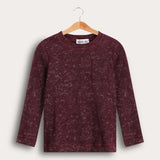 חולצת ריב עם כיס - בורדו