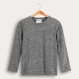 חולצת ריב עם כיס - אפור