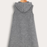 שמלת ריב עם קפוצ'ון - אפור