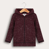 חולצת ריב עם קפוצ'ון - בורדו