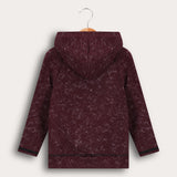 חולצת ריב עם קפוצ'ון - בורדו