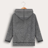 חולצת ריב עם קפוצ'ון - אפור