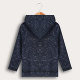 חולצת ריב עם קפוצ'ון - נייבי