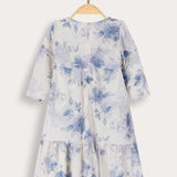 שמלת קומות פרחונית - כחול