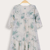 שמלת קומות פרחונית - מנטה