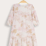 שמלת קומות פרחונית - ורוד