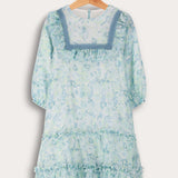 שמלת קומות פרחונית - מנטה