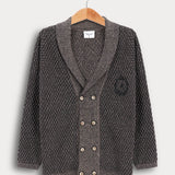 קרדיגן סריג עם כפתורים - אפור