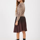 Sweater with flowers - beige