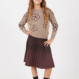 Sweater with flowers - beige