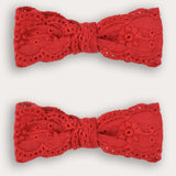 זוג סיכות מיני תחרה - אדום