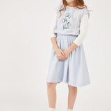 וסט תחרה עם רקמה - תכלת