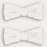 זוג סיכות מיני תחרה - לבן