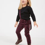 מכנסי קטיפה עם שלייקס - בורדו