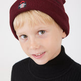 כובע ביני עם פאצ'ים - בורדו