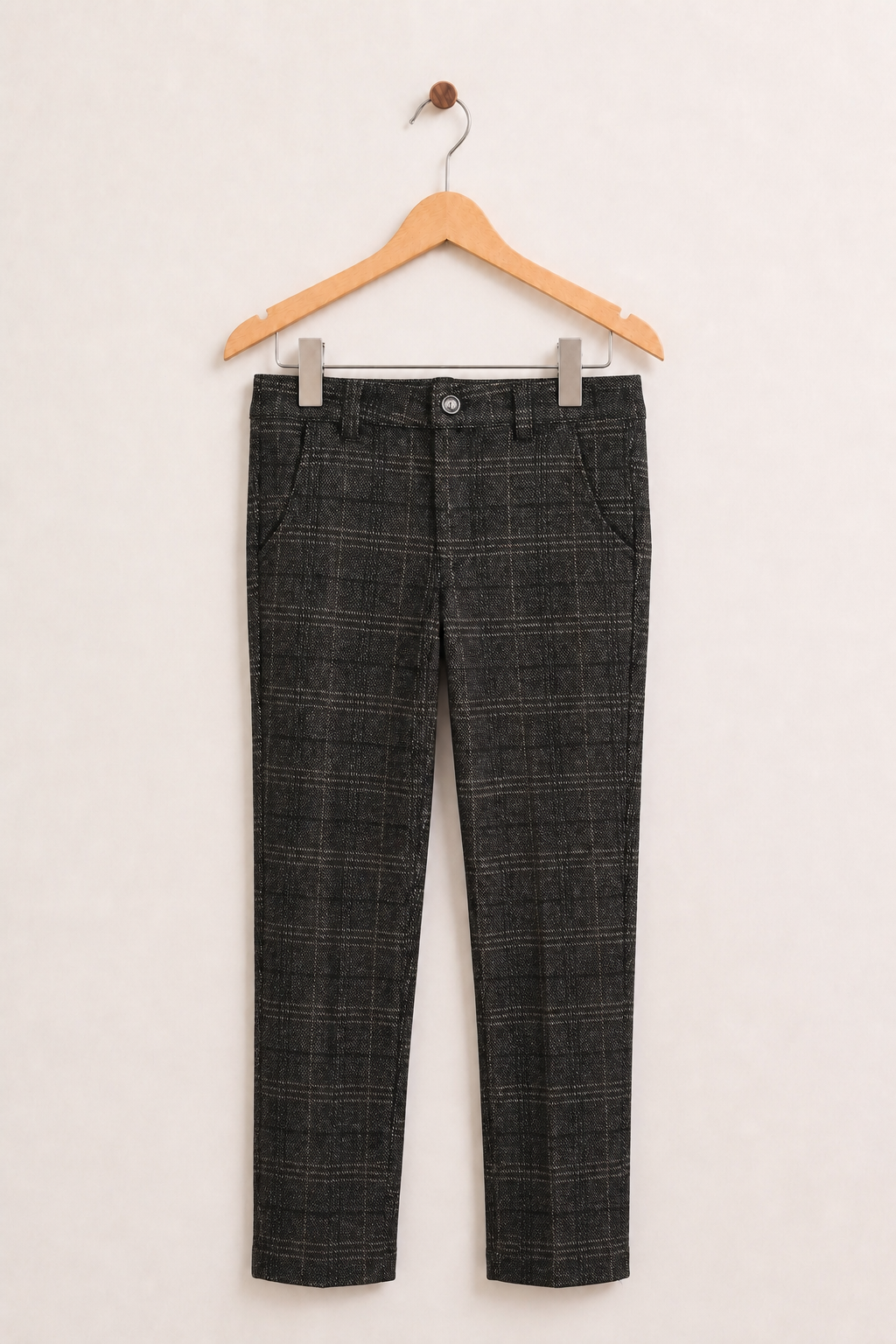 מכנס משובץ מתיח - חום | בנים | קידישיק | תמונה 1