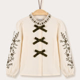 חולצת רקמות - ירוק כהה