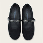נעלי בובה זמש עם זירקונים - שחור | בנות | KIDISHOES | תמונה 1