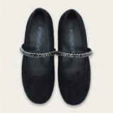 נעלי בובה זמש עם זירקונים - שחור | בנות | KIDISHOES | תמונה 1