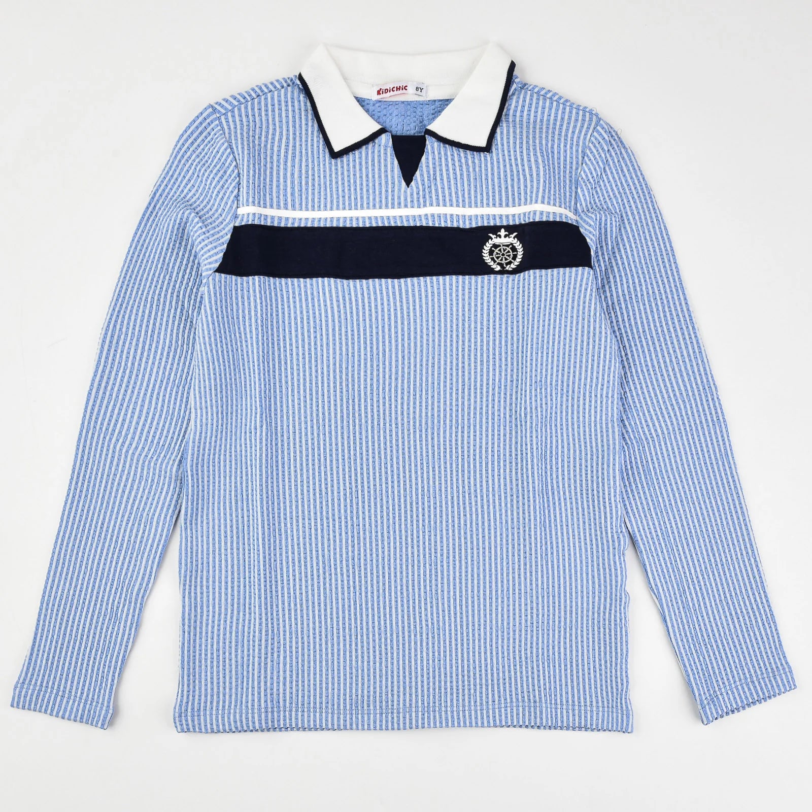 חולצת פס עדין ש.א	 - כחול 14