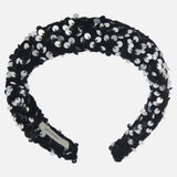 קשת קטיפה עם פאייטים - כסוף