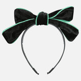 Velvet Piping Bow Tie - Green