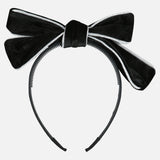 Velvet Piping Bow Tie - Gray