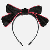Velvet Piping Bow Tie - Burgundy