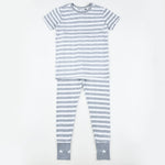 פיג`מה ק.א פסים אתר - אפור 12