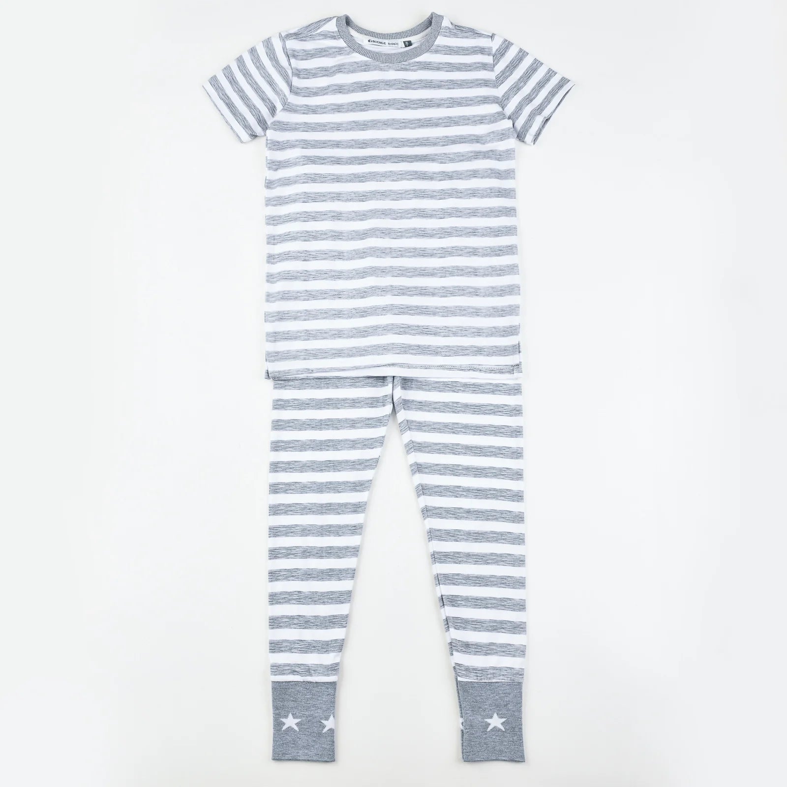 פיג`מה ק.א פסים אתר - אפור 12