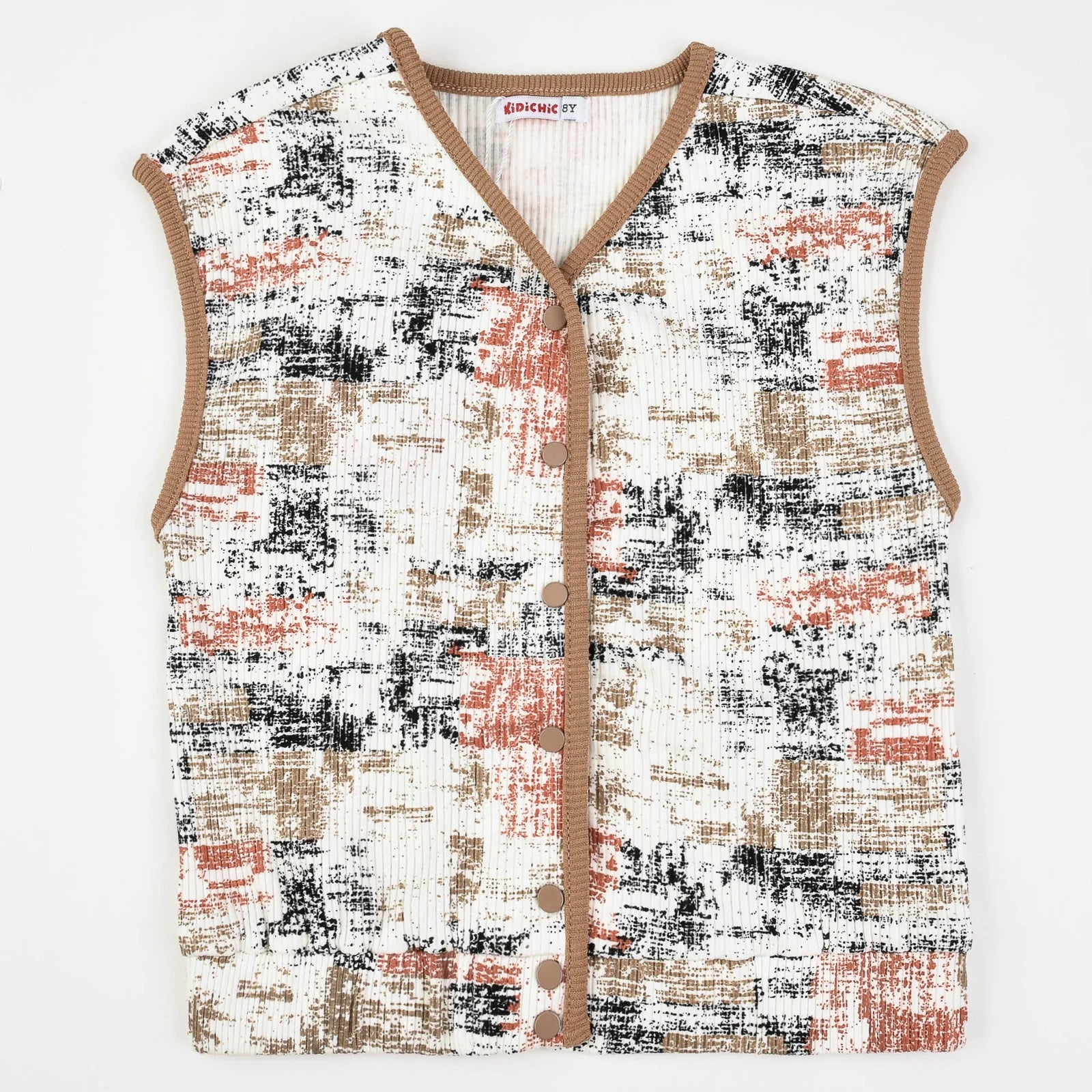 אפודת בנות ריב מודפס - בז׳ 20