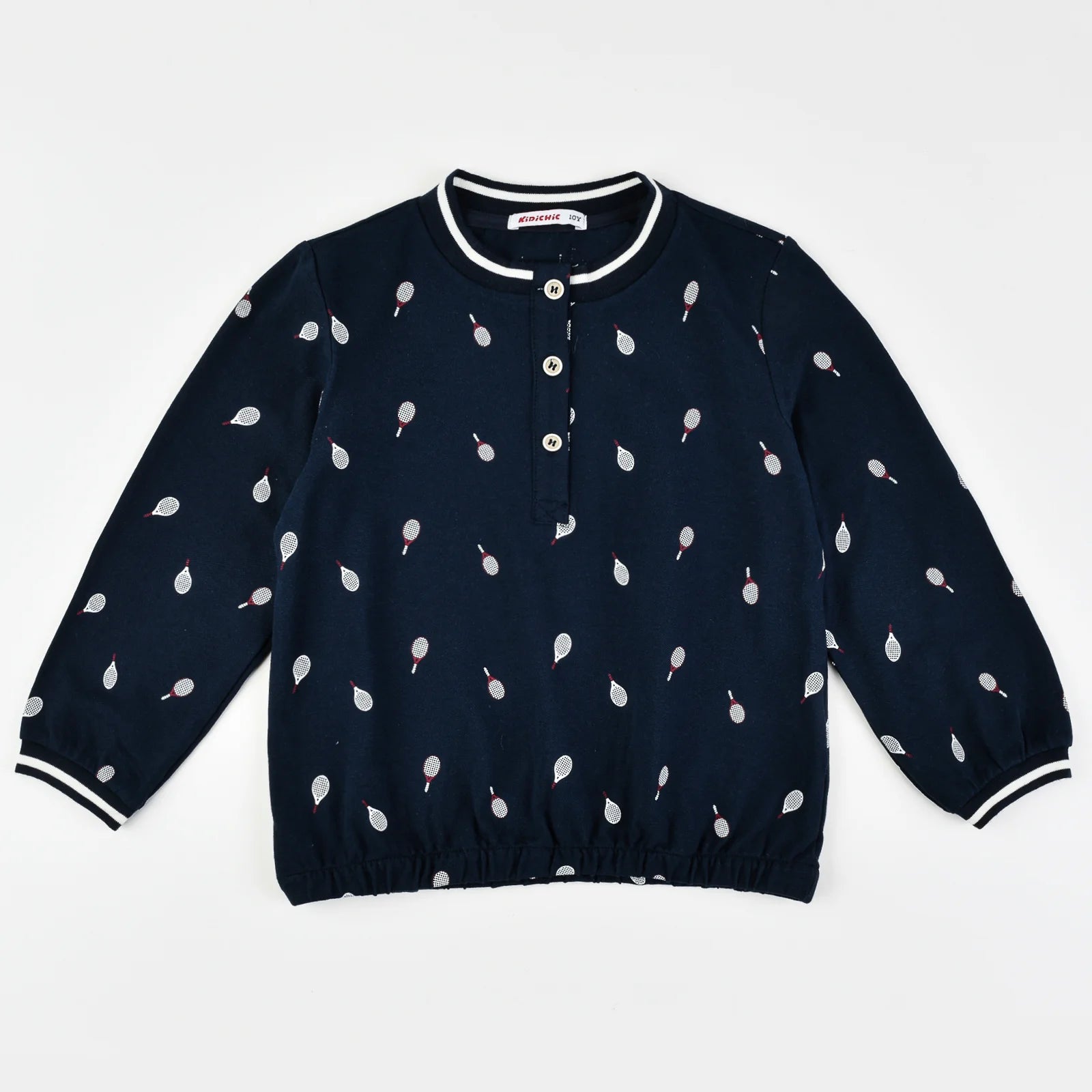 חולצת פולו בנות טניס - navy print 20