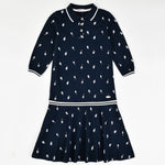 שמלת פולו קלאסית טניס - navy print 16