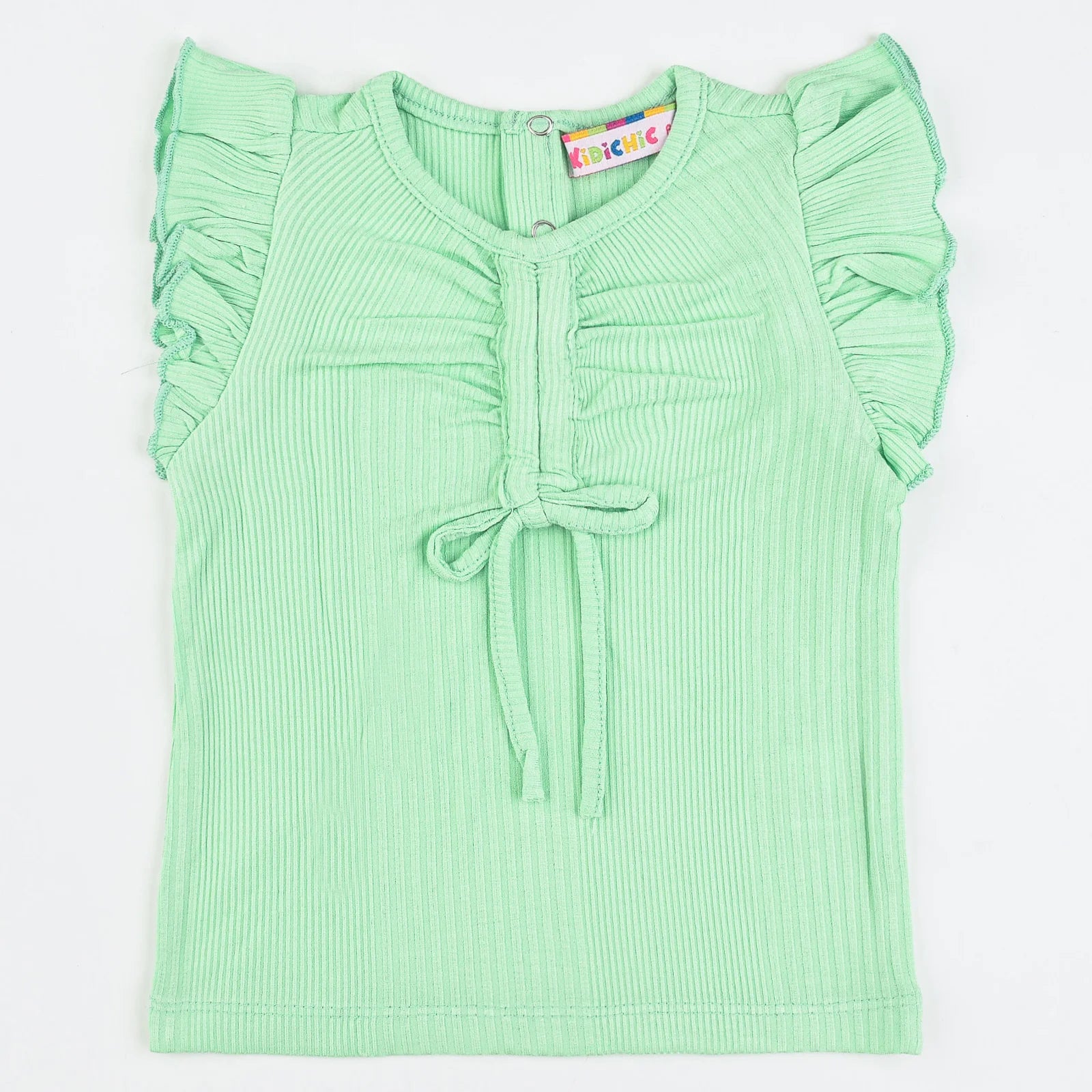 חולצת בסיס צבעונית שרוול פעמון - neon green 30-36