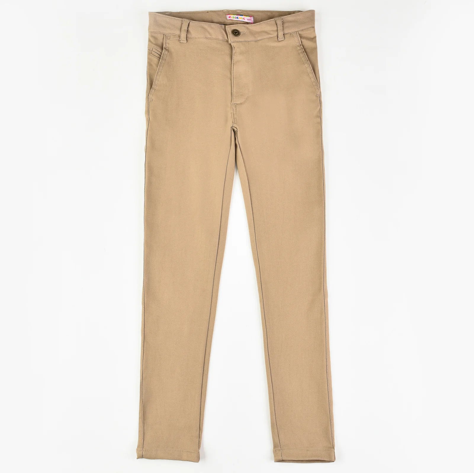 מכנסיים בנגלין סקיני עם כיסים מכופת - חום 16