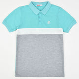 חולצת פולו פיקה בלוקים אתר - כחול 16