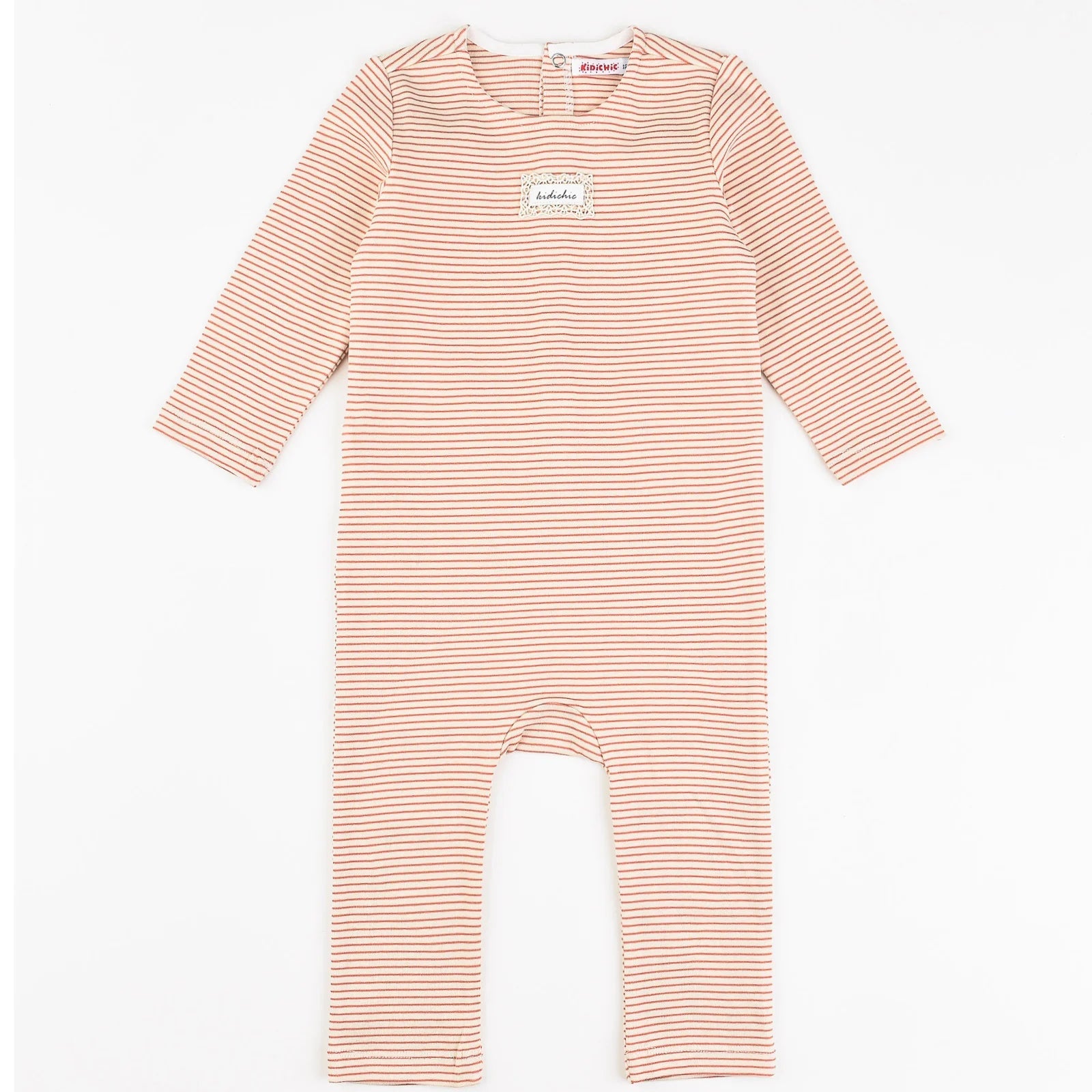 אוברול פסים עם תווית - כתום