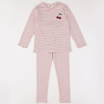 פיג`מה פסים ארוך  - אדום 16