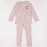 פיג`מה פסים ארוך  - אדום 16