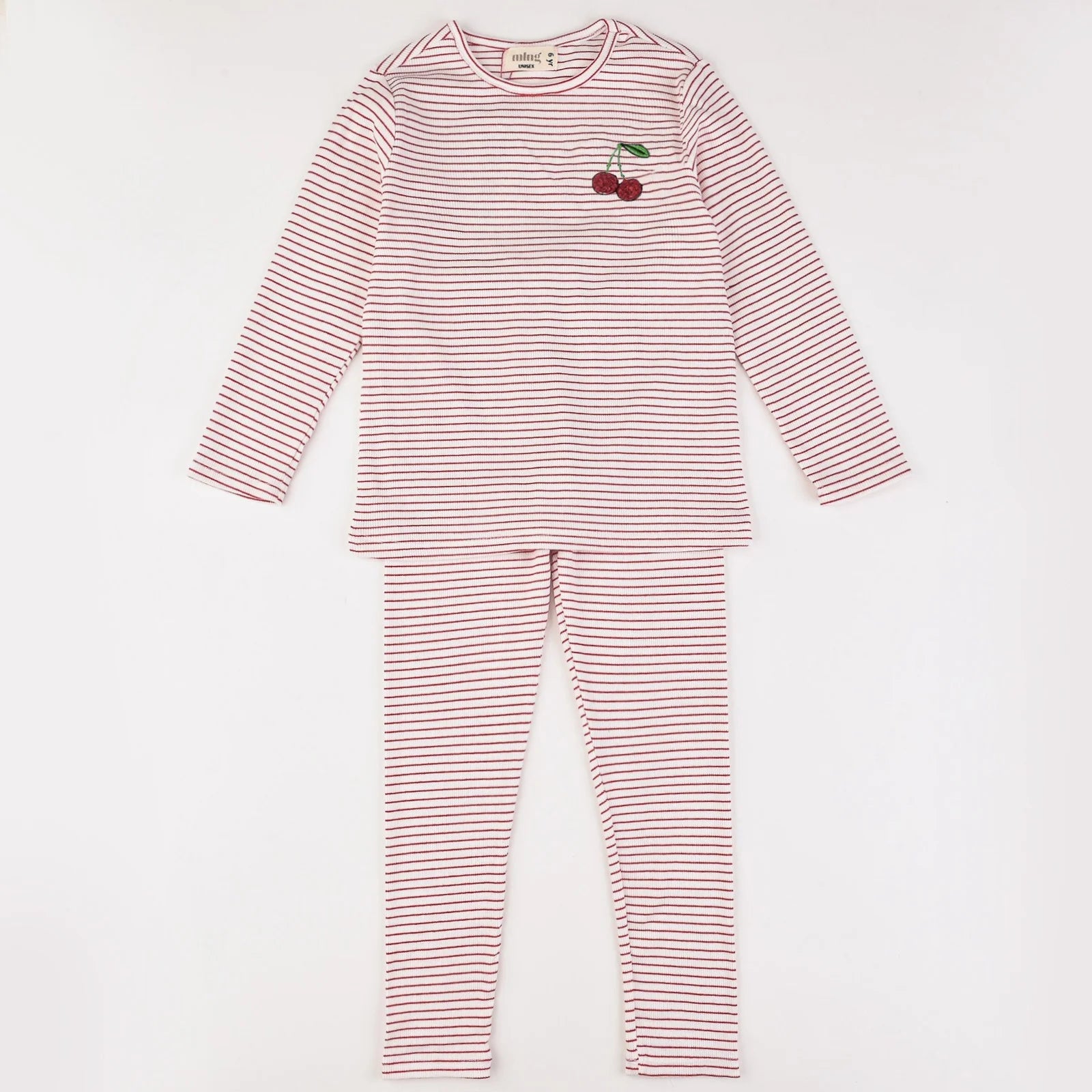פיג`מה פסים ארוך  - אדום 16