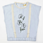 ווסט עם פרחים מרקמה - כחול 18