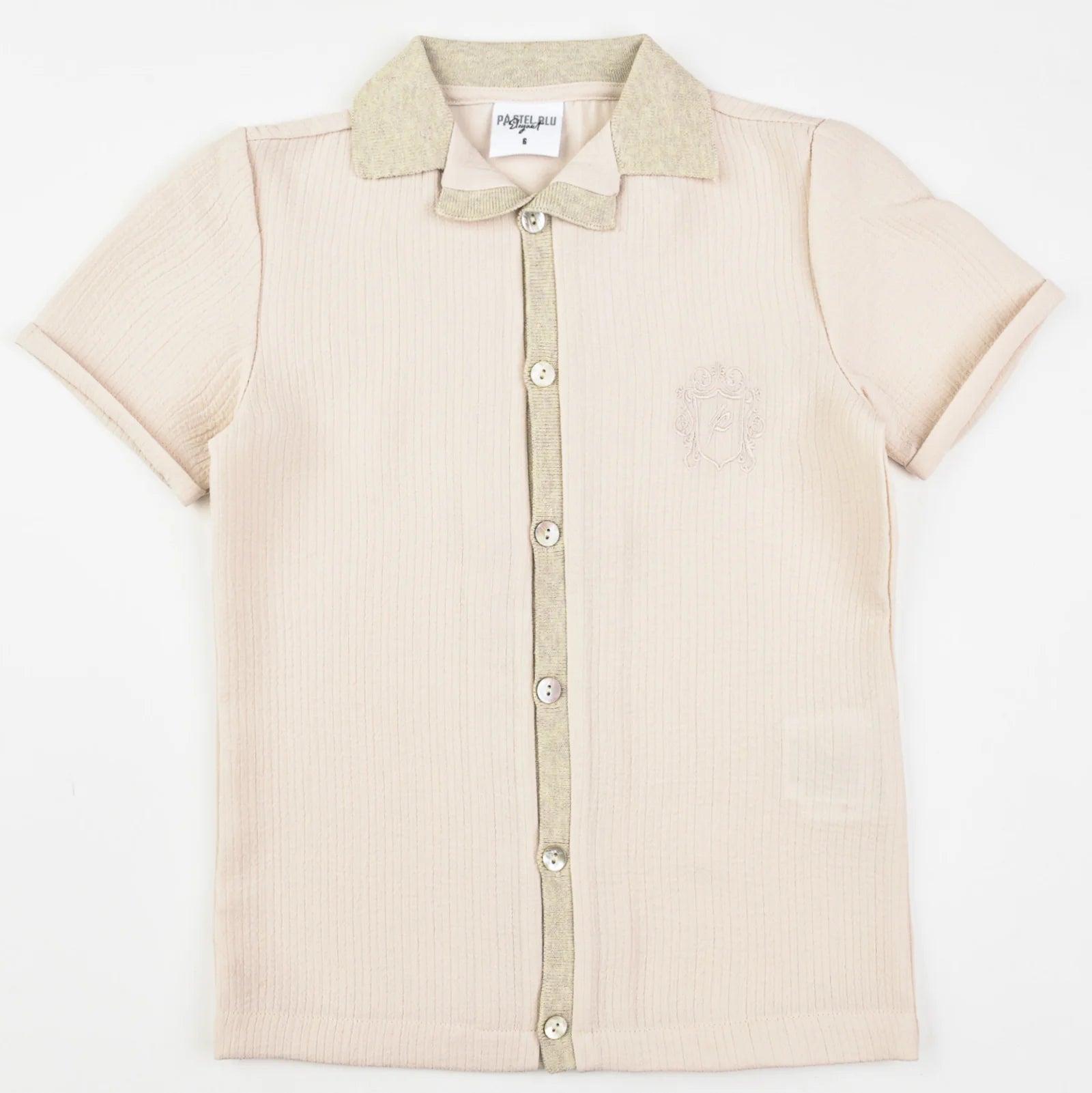 חולצה עם צווארון מסריג  - Milk 10