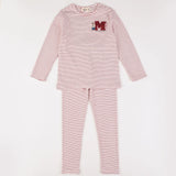 פיג`מה פסים ארוך  - teady red 16